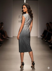 Silver Shimmer Evening Dress