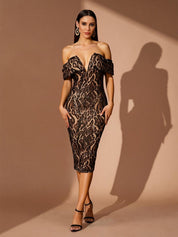 Wild Empress Off Shoulder Midi