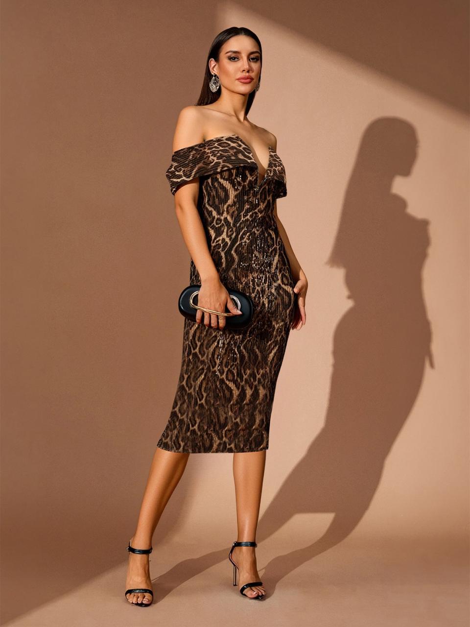 Wild Empress Off Shoulder Midi