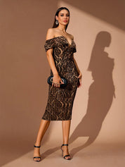 Wild Empress Off Shoulder Midi