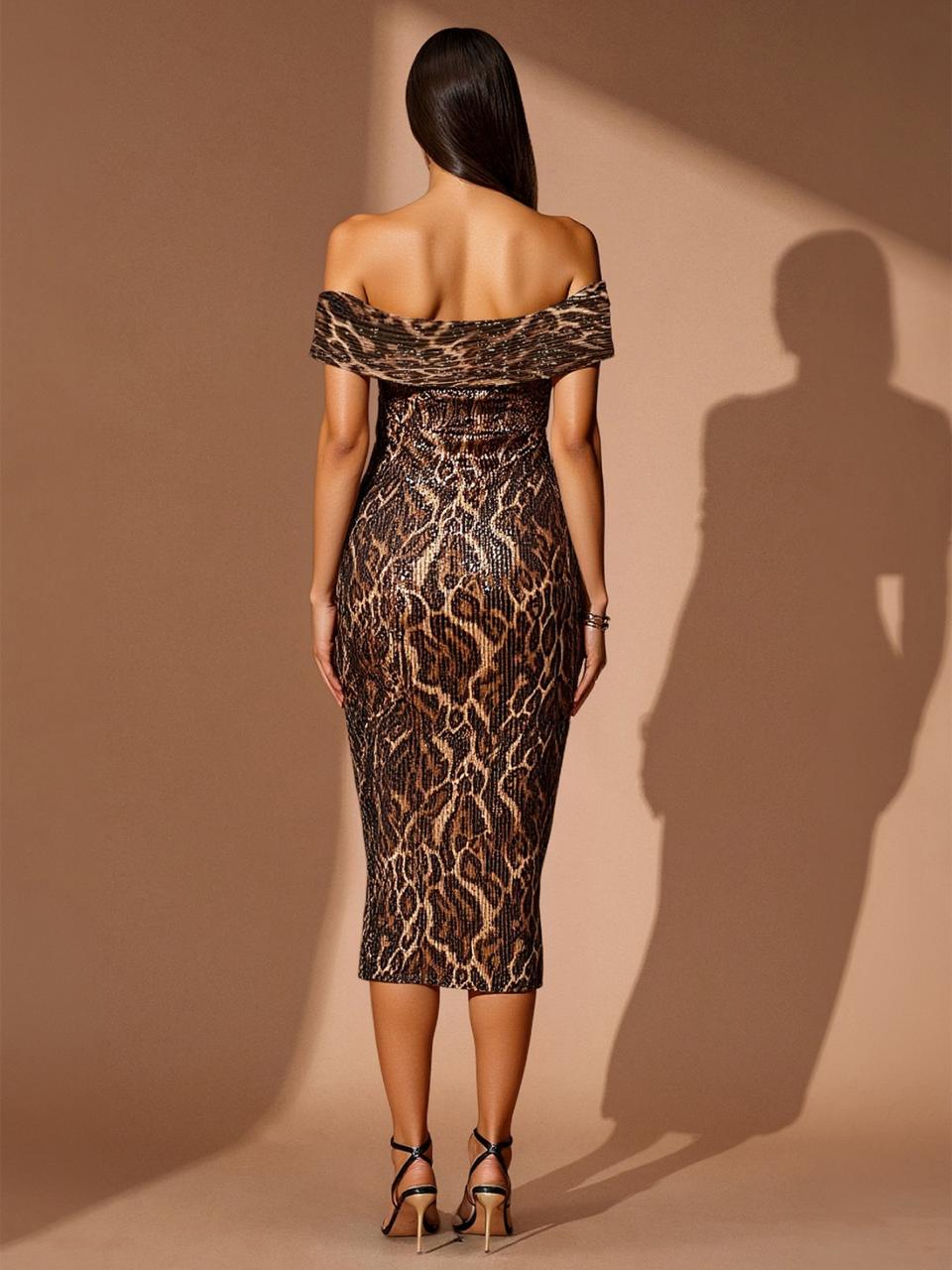 Wild Empress Off Shoulder Midi