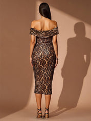 Wild Empress Off Shoulder Midi