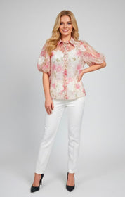 Pastel Petals Puff Sleeve Top