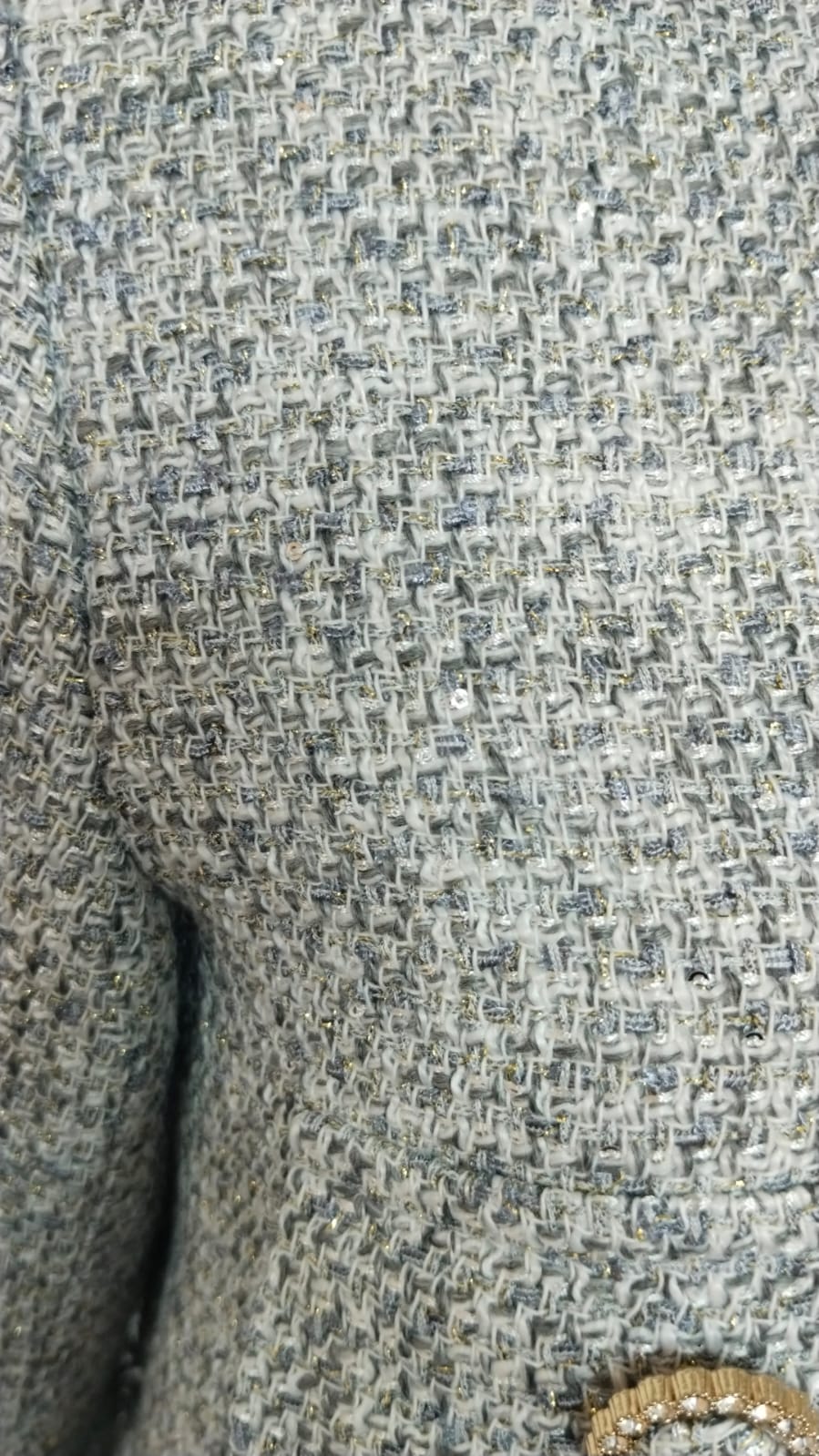 Grey Glitz Label Short Jacket