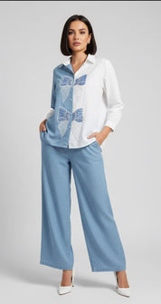 Dual Tone Bow Embroidered Cord-set