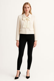 Classic White Tweed Elegance Blazer