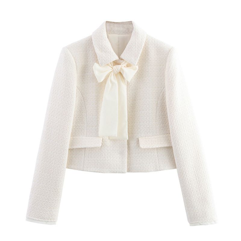 Classic White Tweed Elegance Blazer