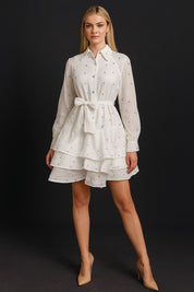 Midnight Constellation Ruffle Dress