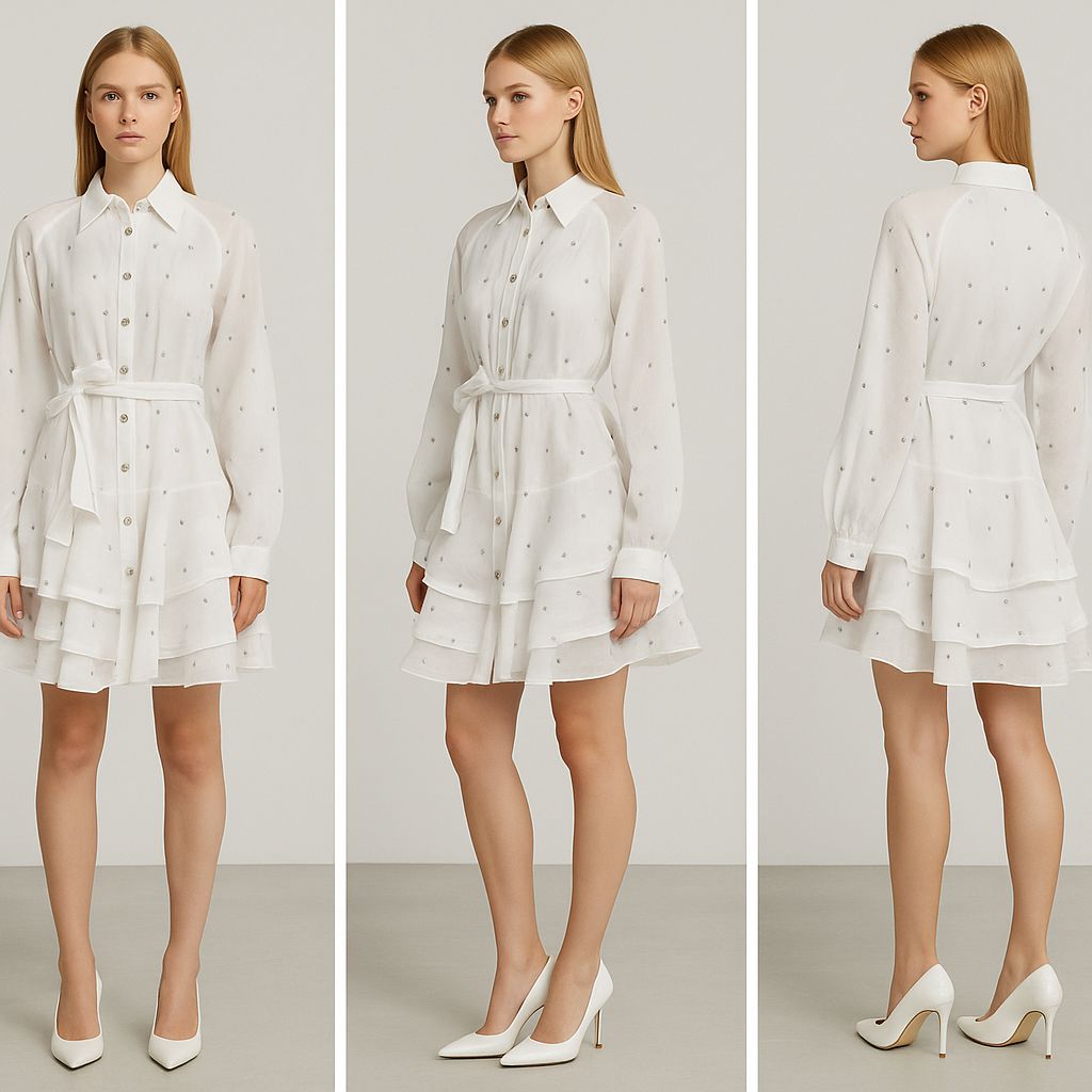 Midnight Constellation Ruffle Dress