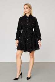Midnight Constellation Ruffle Dress