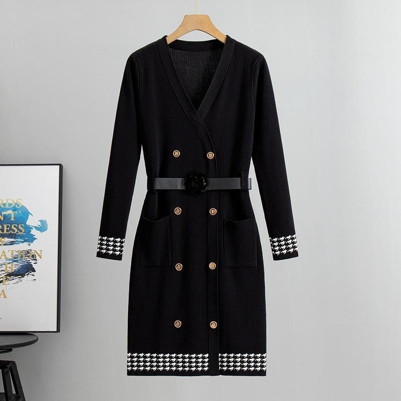 Black Heritage Trim Longline Dress