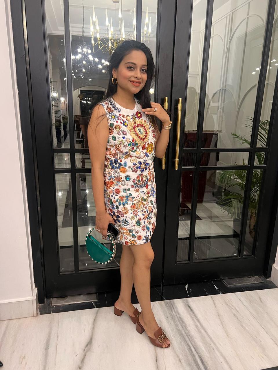 Jewel Bloom Mini Label Dress