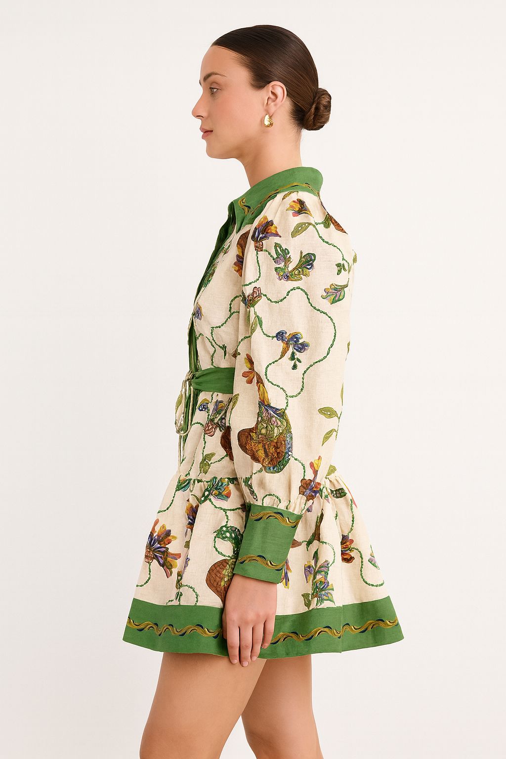 Verdant Bloom Mini Dress