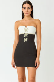 Midnight Bow Mini Dress