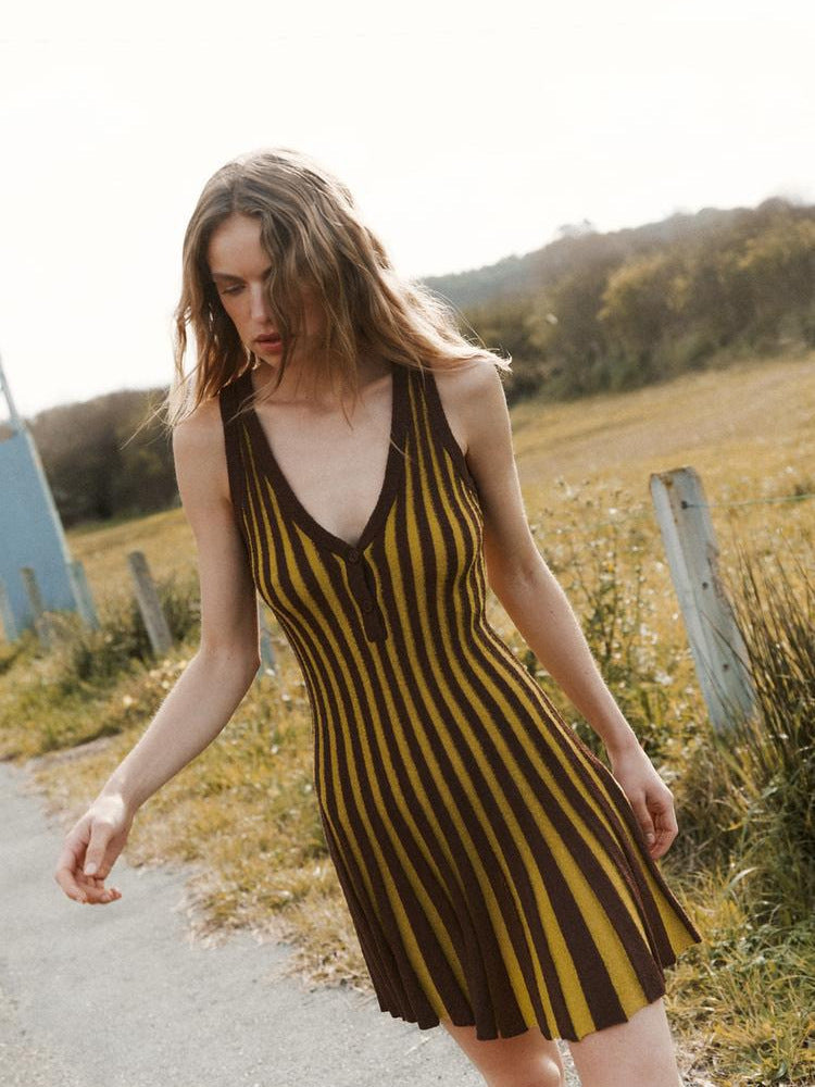 Warm Radiance Ribbed Sweater Dress