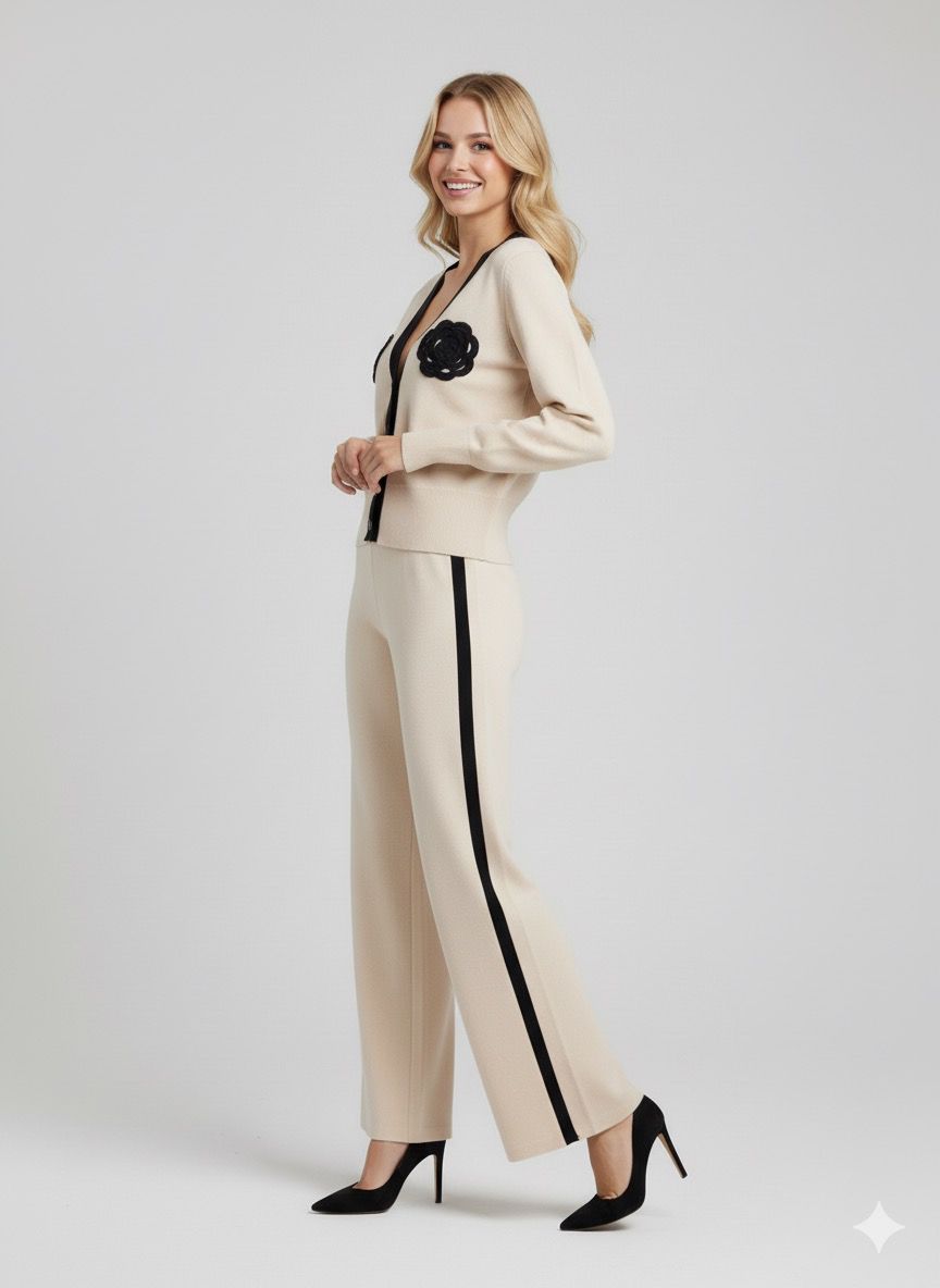 Classic Noir Contrast Co-ord