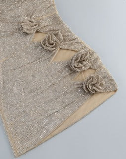 Champagne Bloom Embellished Dress