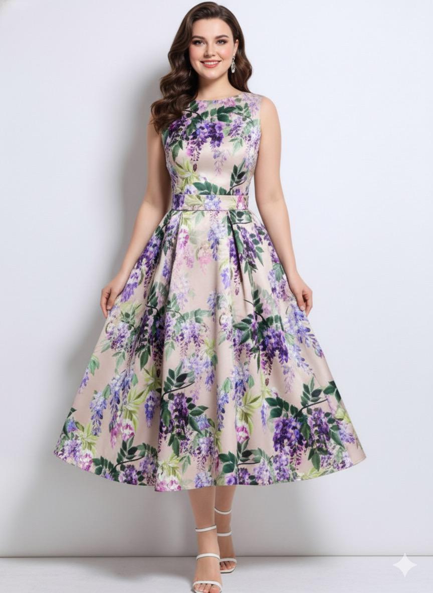 Wisteria Dreams Printed Dress