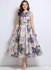 Wisteria Dreams Printed Dress