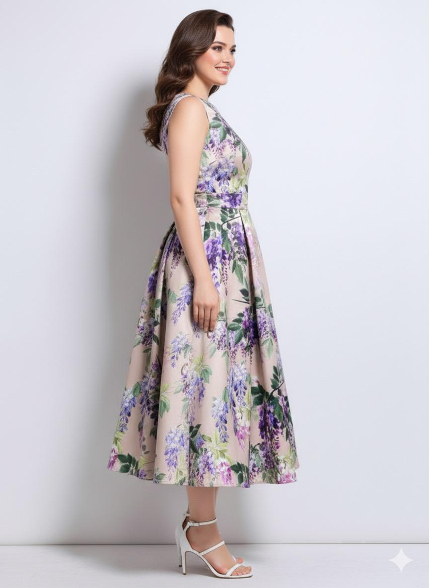 Wisteria Dreams Printed Dress