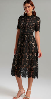 Whispering Bloom Lace Label Dress