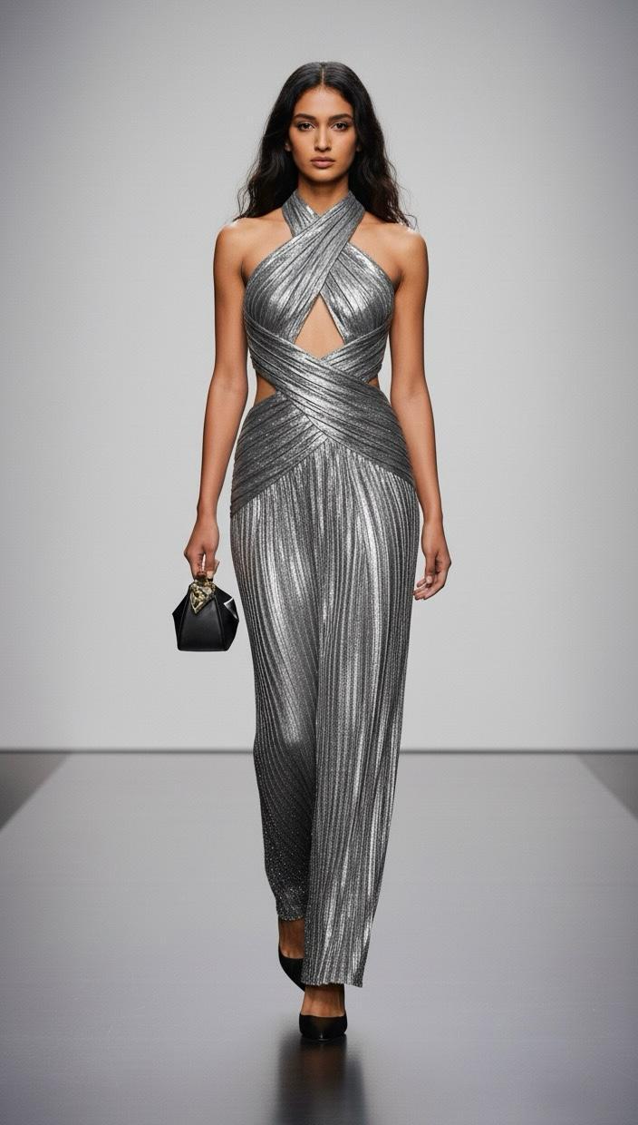 The Celestial Siren Metallic Gown