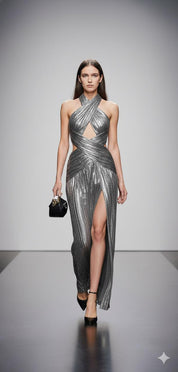 The Celestial Siren Metallic Gown
