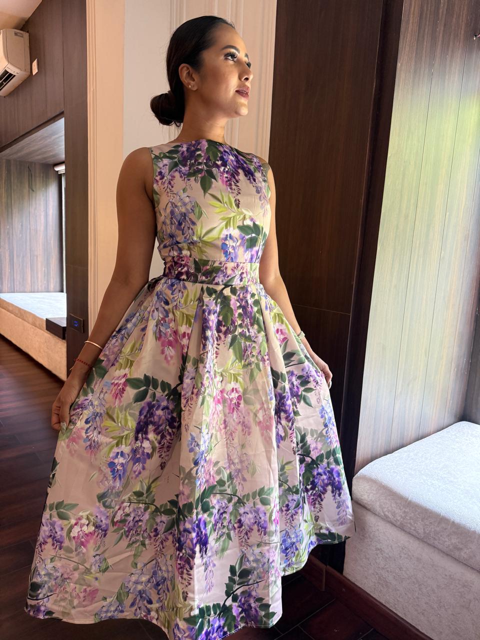 Wisteria Dreams Printed Dress