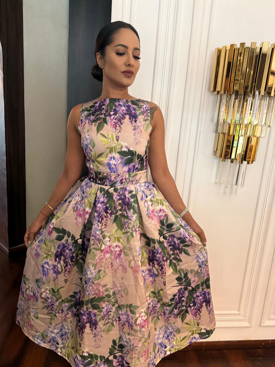 Wisteria Dreams Printed Dress