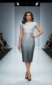 Silver Shimmer Evening Dress