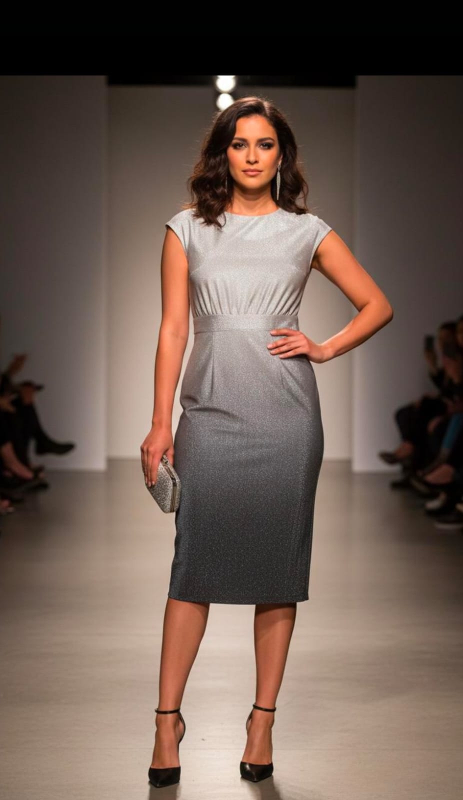 Silver Shimmer Evening Dress