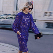 Royal Enchant Lace Crystal Mini Dress