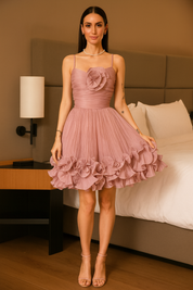 Pink Whispers Pleated Dress