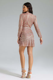 Rose Dusk Metallic Mini Dress