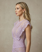 Blush Pink Lace Midi Cocktail Dress