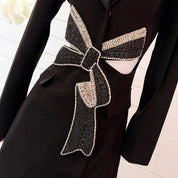 Midnight Power Bow Blazer Dress