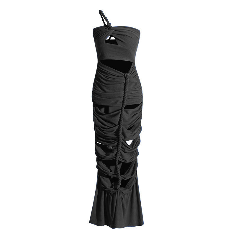 Shadow Siren Ruched Cutout Gown