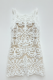 Ethereal Grace Crochet Mini Dress