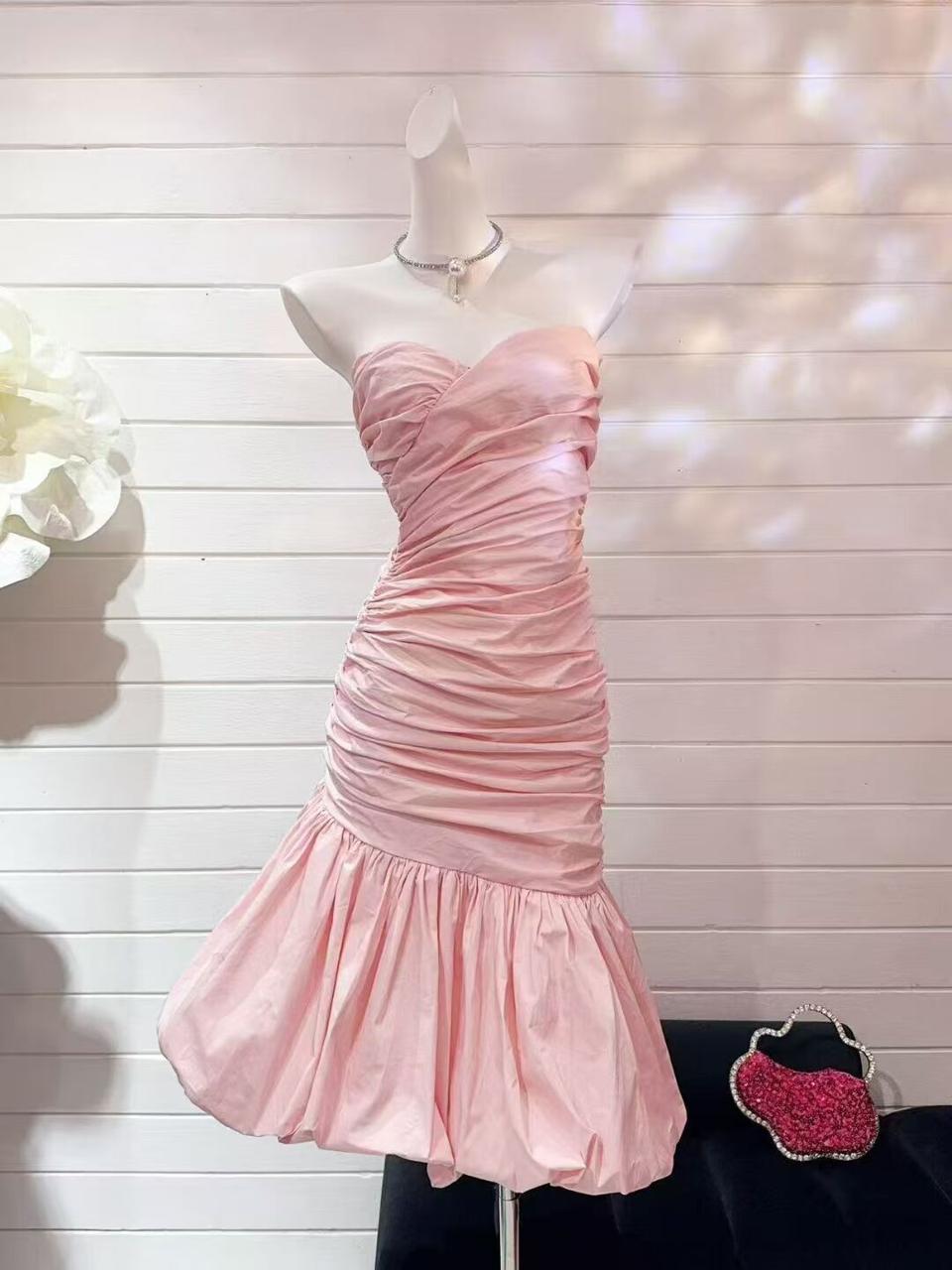 The Pink Champagne Ruché Dress