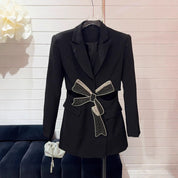 Midnight Power Bow Blazer Dress