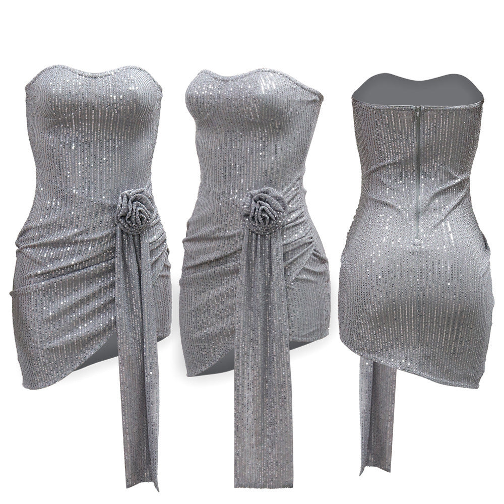 The Silver Siren Sequin Dress