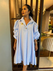 Ocean Mist Striped blue Tunic Dress