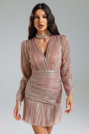 Rose Dusk Metallic Mini Dress