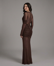 Mesh Rushed Long Dress