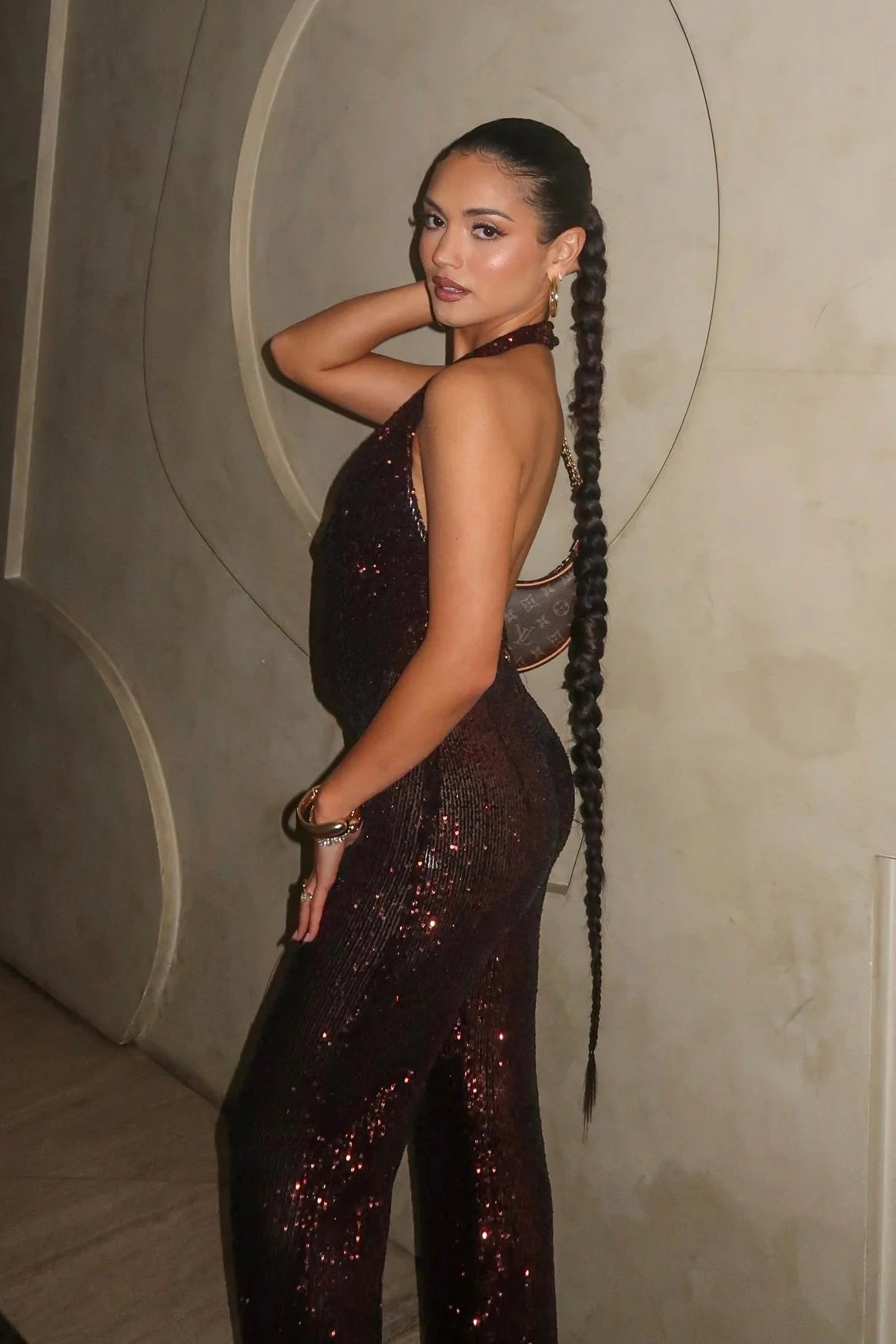 The Burgundy Disco Siren Jumpsuit