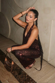 The Burgundy Disco Siren Jumpsuit