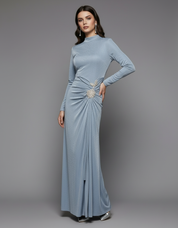 Powder Blue Drape Gown