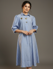 Ocean Mist Striped blue Tunic Dress