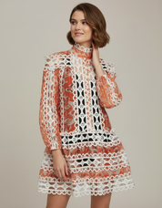 Terracotta Lace Overlay  Dress