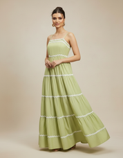 Mint Lace Tiered Maxi Dress